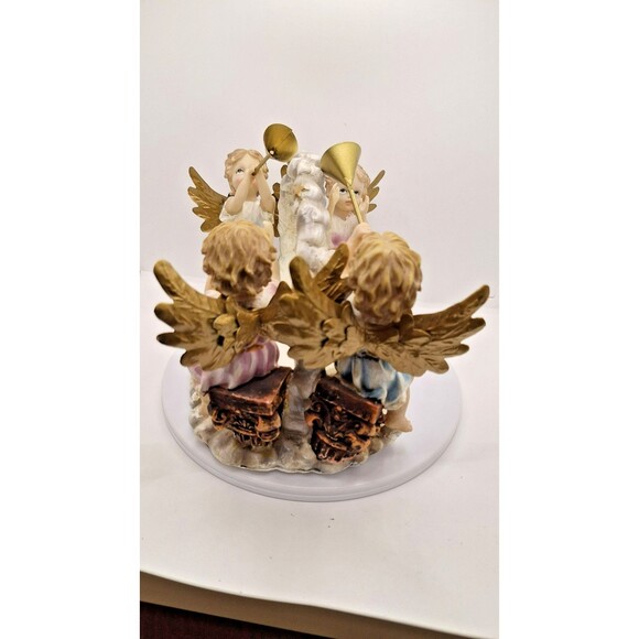 Meissen-Style 4 Cherub Basket Candy Jewelry Potpourri Centerpiece Beautiful - Picture 2 of 5